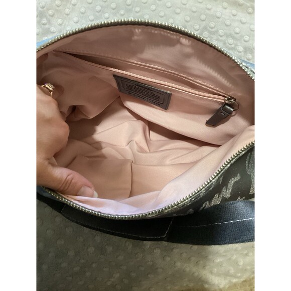 Coach Signature Script Lurex Hobo Silver Gray Bag NWT $248 - Picture 9 of 10